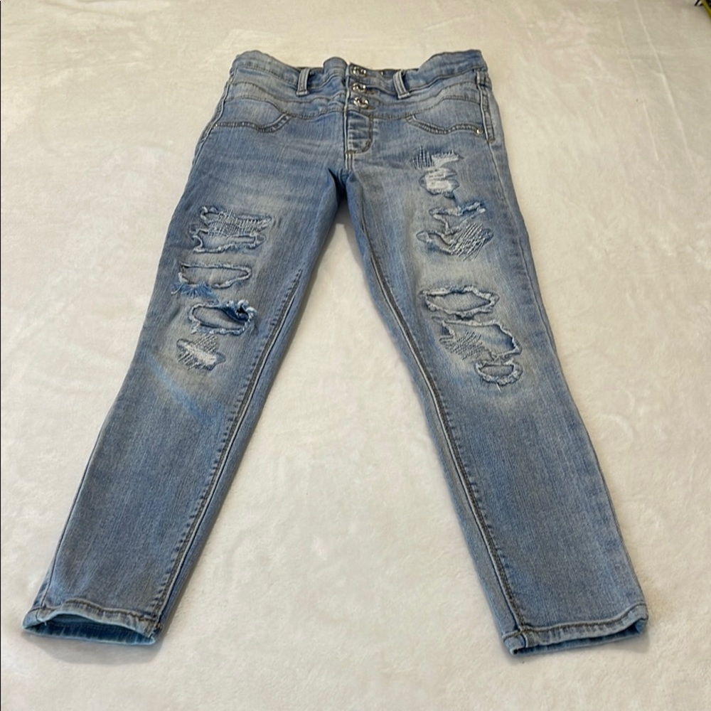 JORDACHE LITTLE GIRLS SIZE 10 Distressed Blue Jeans